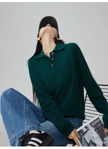 Custom OEM <strong>Women's</strong> Knit Sweater Pullover Casual Knitwear Long Sleeve <strong>Jumper</strong> <strong>Polo</strong> <strong>Neck</strong> Embroidery Designer Sweater for <strong>Women</strong> - Product Image 2