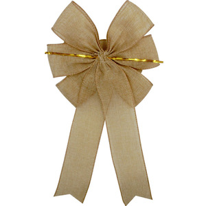 Nœud décoratif pour arbre de noël, 1 pièce, en Jute, fil naturel, Style Long, toile de Jute - Product Image 4