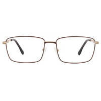 Montures de lunettes rectangulaires en métal FRROCE pour hommes, monture complète, branches à rayures horizontales, charnière réparable bicolore, lunettes optiques
