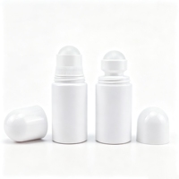 Flacon roll-on en plastique vide, flacon roll-on blanc pour déodorant, conteneur roll-on pour parfum, emballage pour anti-transpirant corporel