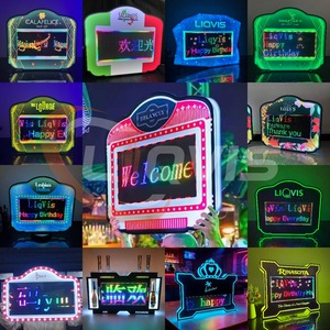 LiqVis Panneau lumineux LED personnalisé à lettres, motif géométrique lèvres rouges, RVB violet, ampoule dorée, avec poignée, pour présentation de bouteilles dans les bars à cocktails - Product Image 4