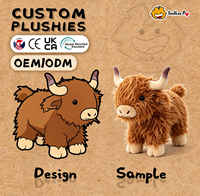 Peluche Mascotte Vache West Highland Personnalisée, Certifiée Sécurité, Tissu Recyclé, Super Douce et Moelleuse, Cadeaux pour Événements - Vente Flash