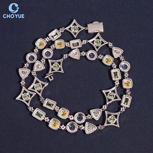 Cadena de eslabones cubanos de plata maciza 925 con moissanita de lujo, chapada en rodio, joyería estilo hip hop con incrustaciones de circonitas. - Product Image 4