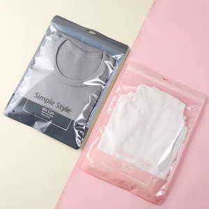 High Quality Glossy Frosted Ziplock Bags Plastic 3 Side Seal Bag With Logo for Socks Underwear Clothing Brand T Shirt Packaging - Product Image 2