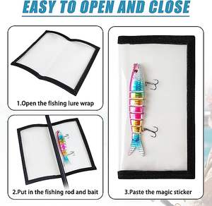 Envolturas para señuelos de pesca, 5 paquetes, cubiertas duraderas de PVC transparente para señuelos, mantiene la pesca segura, ve fácilmente los señuelos, cubiertas para anzuelos de pesca, almacenamiento de cebo K - Product Image 3