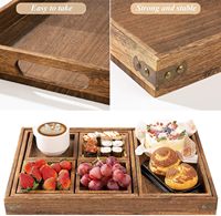 Palettes de service en bois sculpté pour la décoration de la maison pour le petit déjeuner et les boissons Laque peinte à la main pour le salon et l'utilisation rurale