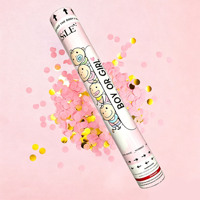 Canon à Confettis de 45 cm pour Révélation du Sexe – Cylindre de Feux d'Artifice Portatif en Papier Coloré à Manivelle pour Fêtes