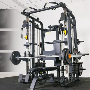 Rak Daya Mesin Smith Dalam Ruangan Rumah Gym Peralatan Kuat Grosir Pelatih Gym Squat Rak Mesin Smith Multifungsi