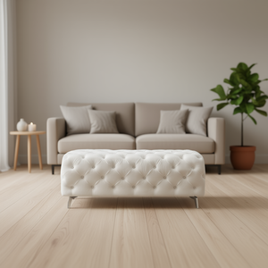 Banco otomano moderno tapizado en terciopelo con reposapiés para entrada, sala de estar, dormitorio, muebles para el hogar - Product Image 2