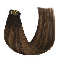 Extensiones de Cabello Humano Europeo Remy 100% Virgen, Doble Trama, Método Invisible Avanzado, con Clip, Precio de Fábrica