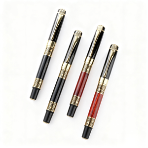 Hot-selling Custom High-end Business Signature Metal <b>Pen</b> Black Wood-grain Luxury Ballpoint <b>Pen</b> 0.5mm Tip logo Office School - Product Image 1