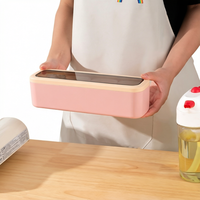 Boîte de rangement rectangulaire en plastique avec couvercle transparent et deux tons, quatre compartiments à épices, rangement de cuisine de luxe, directement de l'usine