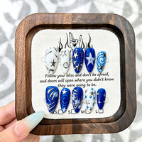 Faux ongles à presser faits main de style INS, longueur moyenne, de luxe, réutilisables, vente en gros