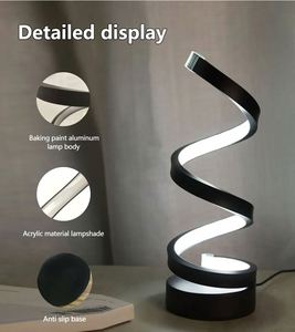 Lampe de table LED spirale moderne à intensité variable pour salon, chambre, bureau - Produit intelligent pour la maison, petites lampes de chevet pour la maison - Product Image 3