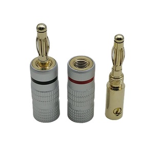 Conector banana de 4 mm, carcasa de aluminio chapada en oro y cobre, conector banana/cable de altavoz, salida de fábrica sin soldadura - Product Image 1
