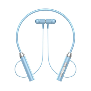 Earbud Nirkabel G01 untuk Headset Bluetooth 5.2 TWS LED Baterai Magnetik Olahraga Tahan Air Earphone Leher Biru dengan Mikrofon - Product Image 1