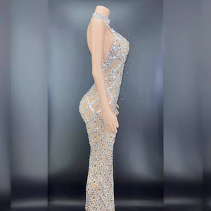Abito <span class=keywords><strong>da</strong></span> <span class=keywords><strong>sera</strong></span> <span class=keywords><strong>da</strong></span> donna <span class=keywords><strong>oversize</strong></span> formale con strass Sexy e scintillante personalizzato abito lungo a coda di pesce - Product Image 3