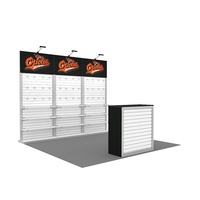 Stand d'exposition modulaire en aluminium durable avec impression personnalisée, étagère modulaire pour événements, présentoir portable en panneau rainuré