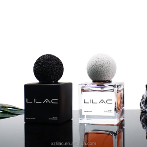 Botella de Perfume Cuadrada de Vidrio de 50 ml Personalizada al por Mayor, con Tapa de Piedra Volcánica de Alta Calidad para Hombre y Mujer - Product Image 1