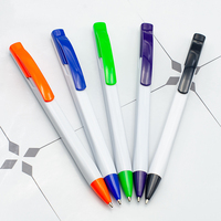 Stylo bille publicitaire rétractable en plastique blanc personnalisé pour les réceptions d'hôtels et de banques, logo personnalisé disponible, écriture fluide
