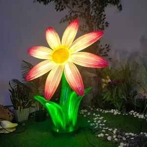 Lámpara Decorativa LED de Girasol de Ocho Pétalos 3D Personalizada IP65, de Resina y Fibra de Vidrio, para Jardín, Césped, Exteriores, Festivales, Navidad, Halloween - Product Image 1