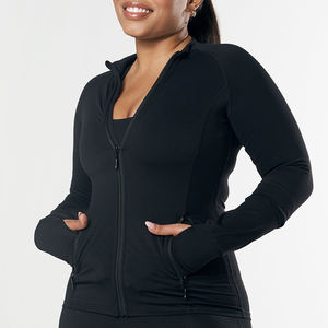 <span class=keywords><strong>Veste</strong></span> de gymnastique à fermeture éclair Poches coupe ajustée Vêtements de yoga personnalisés Vestes personnalisées de qualité supérieure - Product Image 2