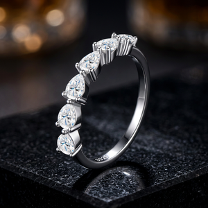 Luxury Moissanite Rhodium Plated Prong Setting 925 Sterling Silver High-end Stacking Eternity Band Rings for Women Fine Jewelry - Product Image 6