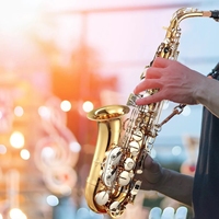 HUASHENG – Saxophone Alto Eb Be E, plat, Construction en laiton massif, couleurs dorées, Saxophone Alto avec sangles d'embout buccal