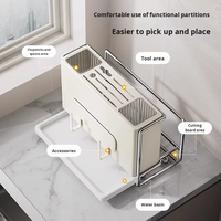 Porte-couteaux multifonctionnel en métal, support pour couvercles de casseroles, étagère de rangement de cuisine durable, installation à deux voies