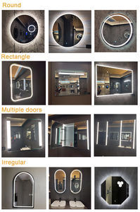 กระจกห้องน้ำ Led,กระจกโต๊ะเครื่องแป้งทรงกลมขนาดเล็กด้านข้างสำหรับฟิตเนสตู้เก็บของกระจกแต่งหน้า - Product Image 5