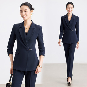 Women's Professional Suit Set Long Sleeve Polyester Anti-Wrinkle Workwear For Office And Service Industry - Product Image 1
