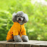 Logo personnalisé coupe-vent veste à capuche à 4 pattes Style de luxe vêtements d'hiver pour animaux de compagnie tels taureau français Chihuahua Yorkies en coton
