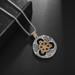 Umwelt legierung Schmuck Beliebte Celtic Knot Anhänger Europäische und Amerikanische <span class=keywords><strong>Retro</strong></span> Mode Personal isierte Halskette Großhandel - Product Image 2
