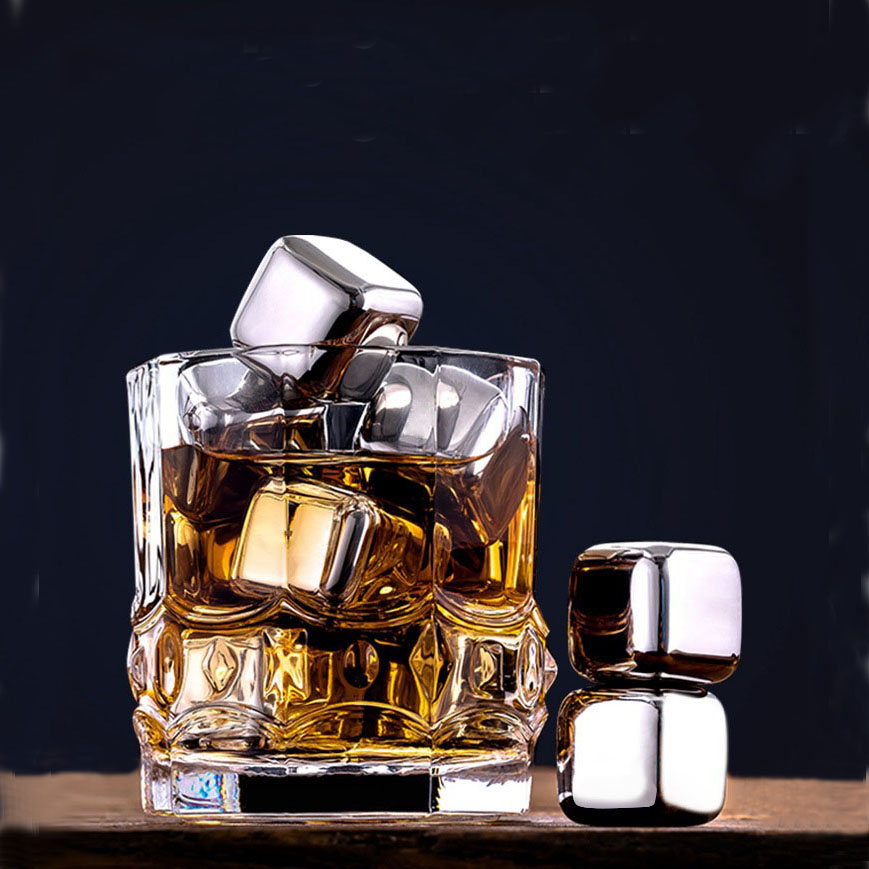 Экологичные металлические Кубики для напитков, вина, виски, охлаждающие камни, кубики для виски для пищевого класса, многоразовые кубики из нержавеющей стали 304