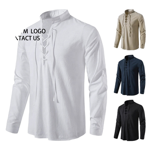 เสื้อเชิ้ตผ้าฝ้ายลินินแขนยาวสไตล์วินเทจสำหรับผู้ชาย Liu Ming 2025 ระบายอากาศได้ดี ย้อมเส้นด้ายแบบถัก สามารถปรับแต่งได้ สวมใส่สบายสำหรับฤดูใบไม้ผลิ/ฤดูใบไม้ร่วง - Product Image 2