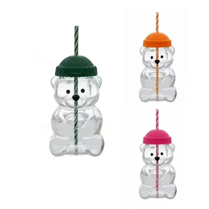 แก้วน้ำหมีเท็ดดี้ Bearista Cup INS ของขวัญคริสต์มาสยอดนิยม แก้วน้ำมีฝาและหลอด บรรจุภัณฑ์แยกชิ้น มีสินค้าพร้อมส่ง - Product Image 6