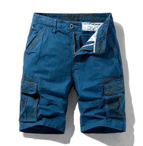 Pantalones Cortos Cargo Casuales de Color Sólido para <span class=keywords><strong>Hombre</strong></span>, Corte Clásico, Ajustados, de Algodón, en Oferta de Verano - Product Image 2