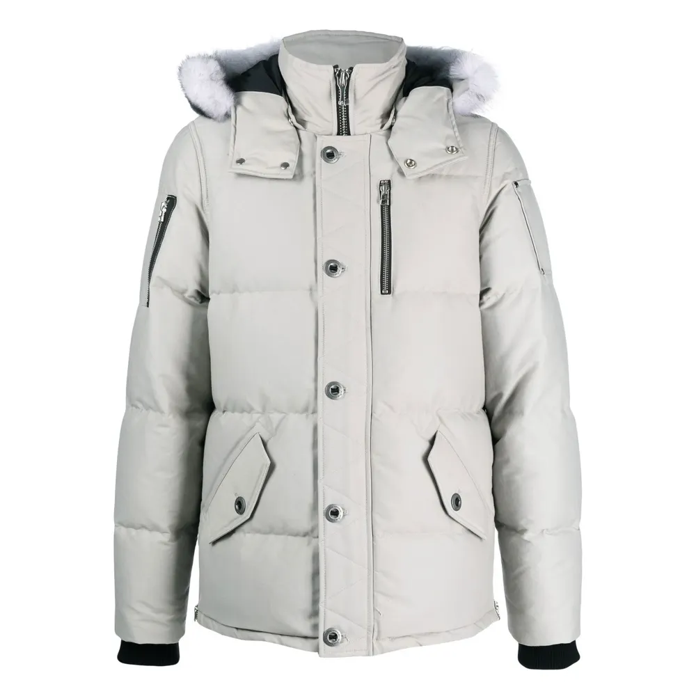 Custom Waterproof Men's Duck Down Coats Thick Warm Hooded Grey Padded Parka Winter Puffer Jacket Plus Size Men Down Jacket