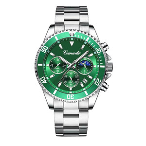 Reloj <span class=keywords><strong>de</strong></span> pulsera luminoso <span class=keywords><strong>de</strong></span> cuarzo analógico con banda <span class=keywords><strong>de</strong></span> acero inoxidable para hombre <span class=keywords><strong>de</strong></span> lujo, resistente al agua, cronógrafo, indicador <span class=keywords><strong>de</strong></span> fecha, estilo <span class=keywords><strong>de</strong></span> negocios - Product Image 2
