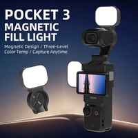 Mini lampe LED magnétique portable Ambitful améliorée pour DJI Osmo Pocket 3 Pocket 4, lumière d'appoint rechargeable pour selfie, 3 couleurs