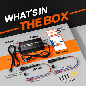 12V/16V LiFePO4 Lithium không thấm nước pin Sạc 10A 78.7 inch Cáp đầu vào 57 inch đầu ra cáp sạc - Product Image 6