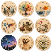 Jam Dinding Kayu Gantung Art Deco Mewah, Ramah Lingkungan, Alami, Menyenangkan, Mekanis, Senyap, dan Beroperasi dengan Baterai