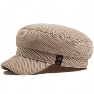 หมวกเบเร่ต์สไตล์เรโทรสำหรับผู้หญิงปี 2025 แฟชั่นฤดูร้อน ระบายอากาศได้ดี หมวกทรงแคเด็ตแบบสบายๆ - Product Image 3