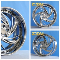 Jante forgée deux pièces polie miroir, à rayons rotatifs uniques, surface brillante, pour Chevy C10, Buick Lesabre, Cadillac