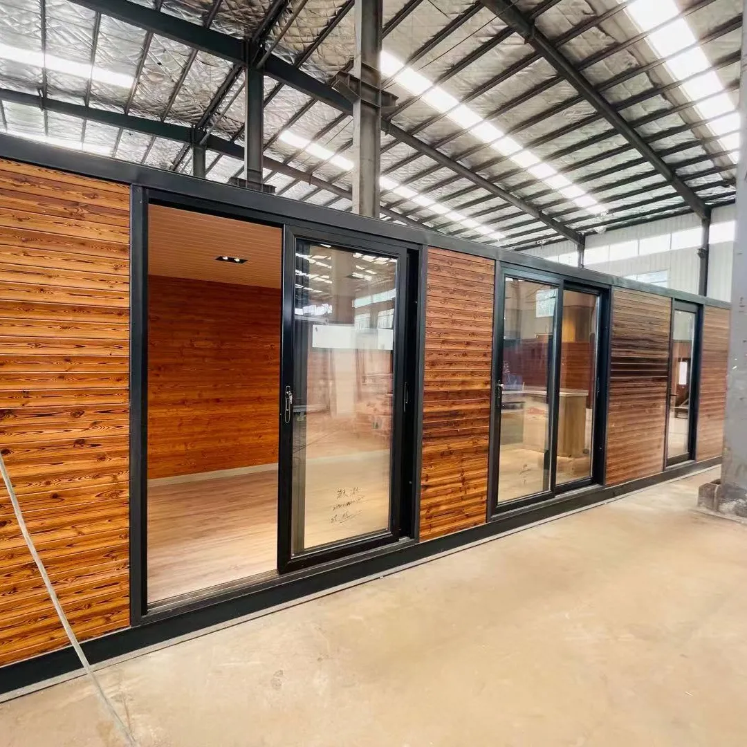 40 Ft Di Động Hiện Đại Container Luxury House Gỗ Tùy Chỉnh Biệt Thự Gỗ Rắn Nội Thất Tường Điểm Sáng Đẹp Bố Trí Phòng