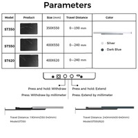 Support de projecteur motorisé intelligent à ultra courte focale (UST) avec plateau coulissant, support de table TV moderne en ardoise
