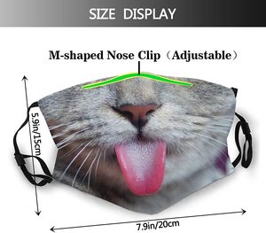 1pc個別パックユニセックス布洗える再利用可能なカバー超かわいい猫プリントマスク - Product Image 3