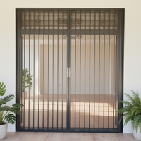 Porte pliante rétractable en alliage d'aluminium durable avec moustiquaire en acier inoxydable anti-insectes, idéale pour cuisine, villa, hôtel