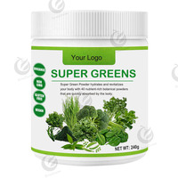 Marque privée Mélange de poudre de fruits et légumes 100% plantes mélangées naturelles Poudre Supergreens Super Greens
