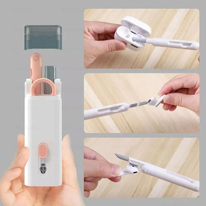 Kit de nettoyage de clavier 7-en-1 nettoyeur d'ordinateurs portables avec extracteur de touches, ensemble de nettoyage de brosse de clavier multifonctionnel pour téléphone <span class=keywords><strong>Airpods</strong></span> - Product Image 3